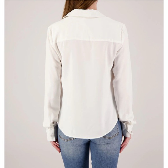 HAVE White Long Sleeve Collared Button Front Shirt Women's Size M - Picture 2 of 12